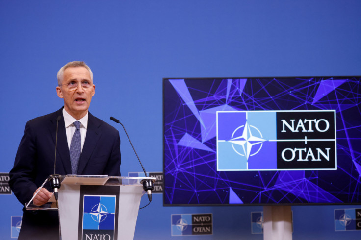 NATO Secretary-General Stoltenberg holds a news conference before NATO foreign ministers' meeting in Brussels