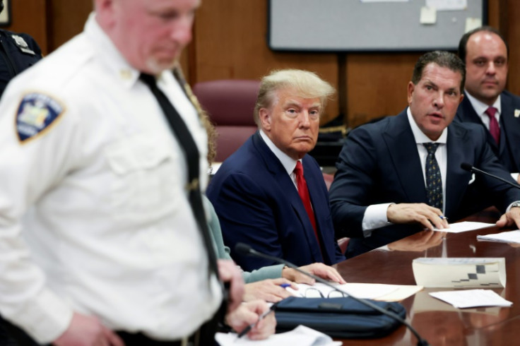 Former US president Donald Trump in court