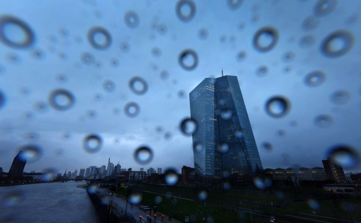 The European Central Bank (ECB) during a rain storm in Frankfurt