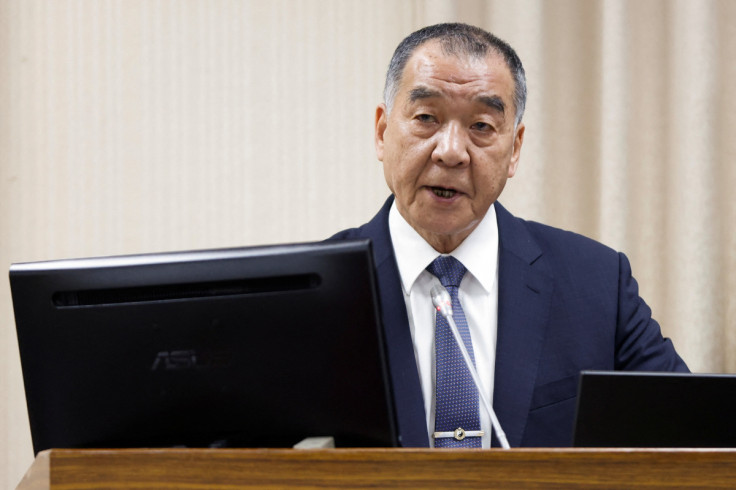 Taiwanese Defence Minister Chiu Kuo-cheng speaks during a parliament session in Taipei