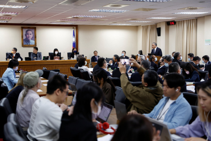 Taiwanese Defence Minister Chiu Kuo-cheng attends a parliament session in Taipei