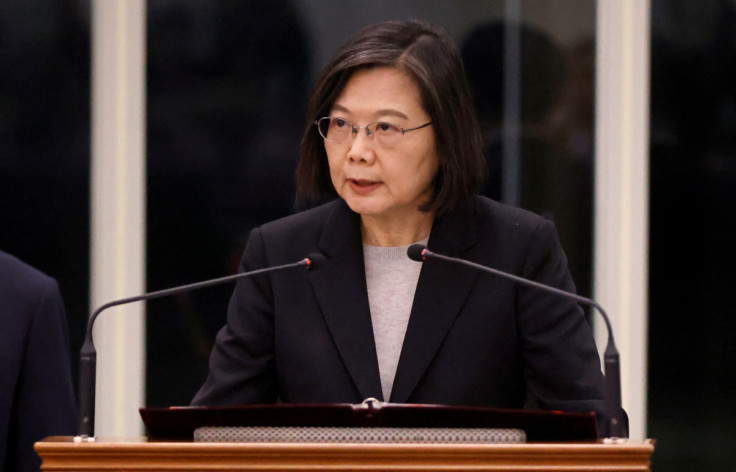 Taiwan President Tsai Ing-wen returns from a trip to the U.S. and Central America, in Taoyuan