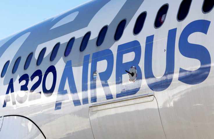 An Airbus A320neo aircraft is pictured during a news conference  in Colomiers near Toulouse