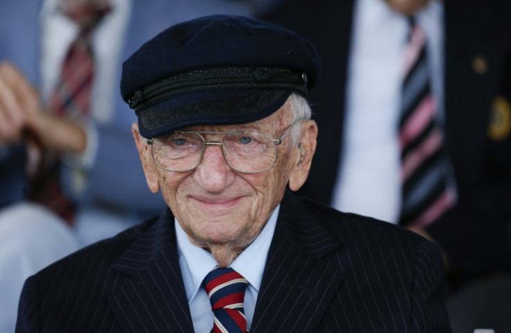 Benjamin Ferencz attends an award ceremony to honor World War II veterans in New York City in July 2015