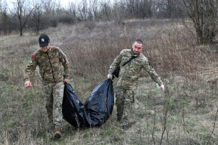 A special Ukrainian unit collects the bodies of Russian soldiers