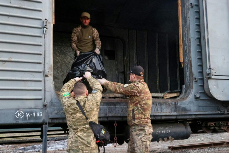 A special Ukrainian unit collects Russian soldiers' bodies from the battlefield
