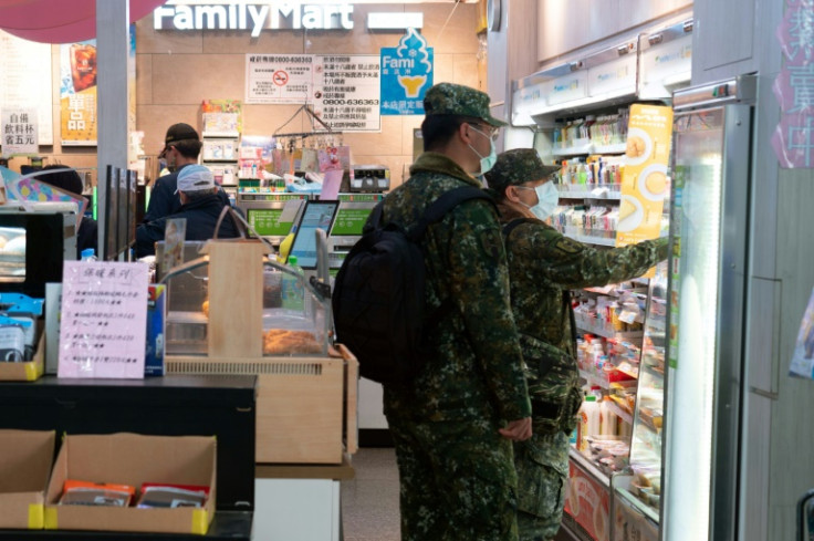 Taiwanese soldiers shop on Nangan island in the Matsus but residents say the archipelago would likely offer little fight against China's military might