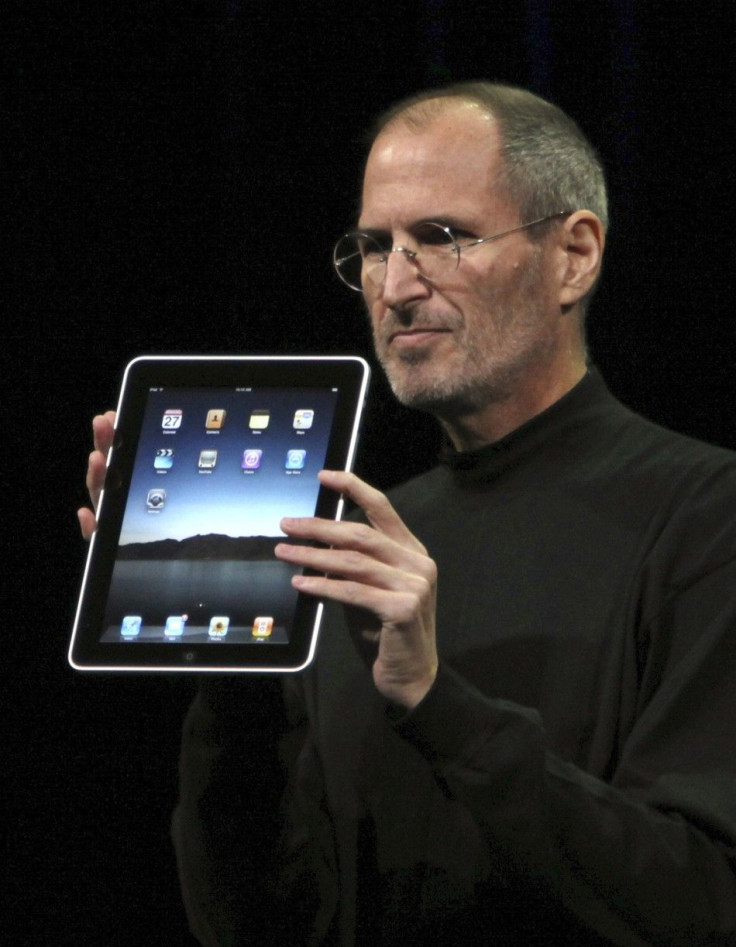 Former Apple CEO Steve Jobs with iPad