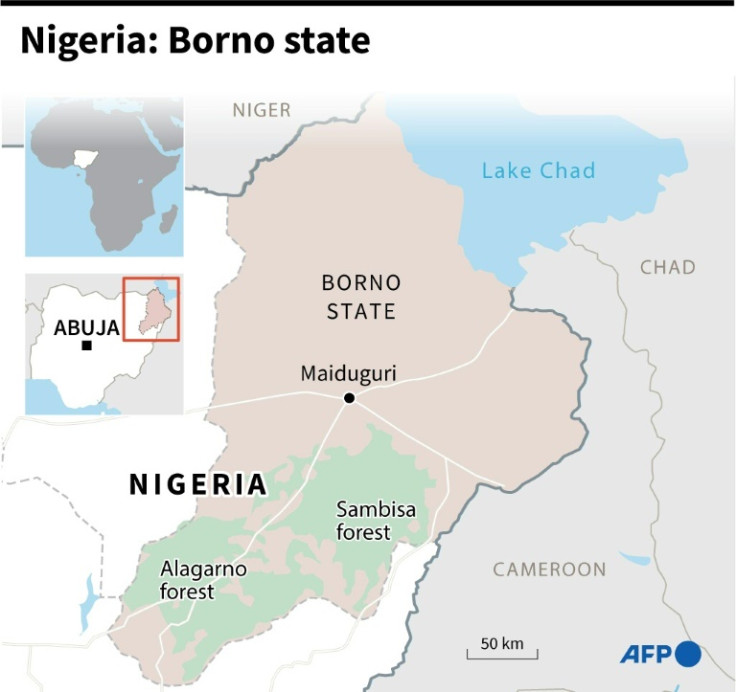 Map of Borno state in northern Nigeria.