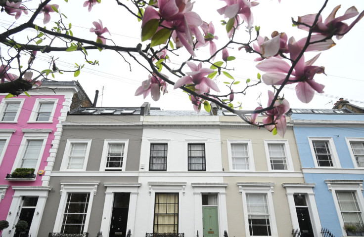 Painted houses are seen in London