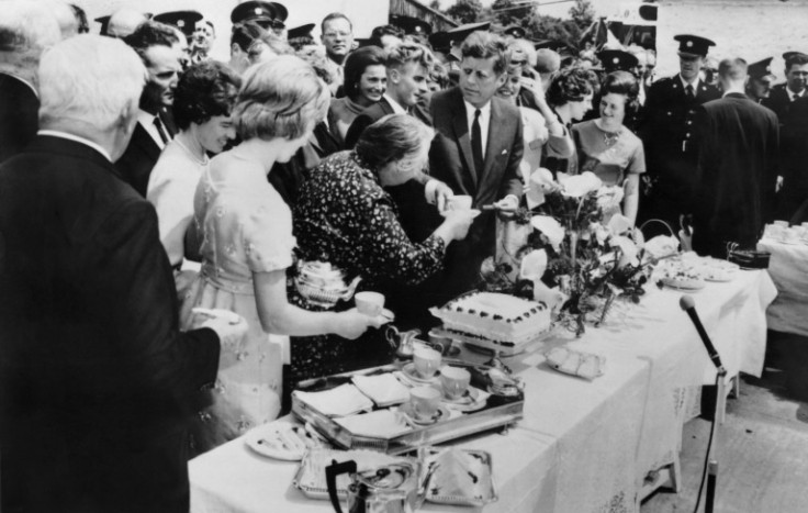President John Fitzgerald Kennedy shared a lunch with his Irish family during a visit to Dunganstown in 1963