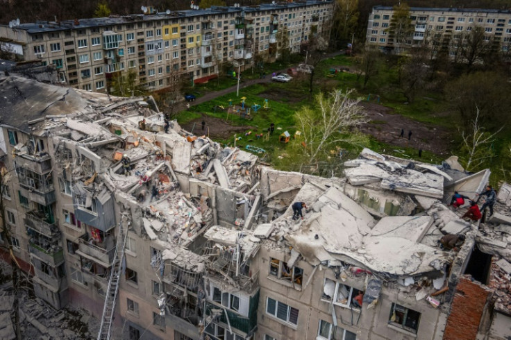 President Volodymyr Zelensky decried Russia for "brutally shelling" residential buildings and "killing people in broad daylight"