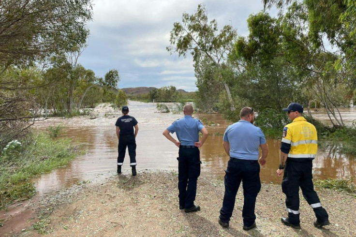 A flooded area in the aftermath of Tropical Cyclone Ilsa near the town of Pardoo