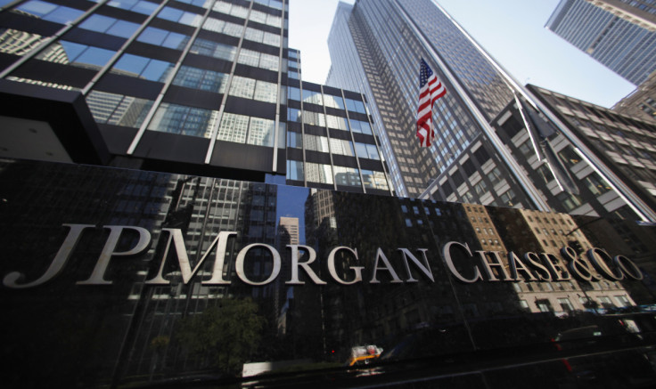 JP Morgan Chase & Co sign outside headquarters in New York