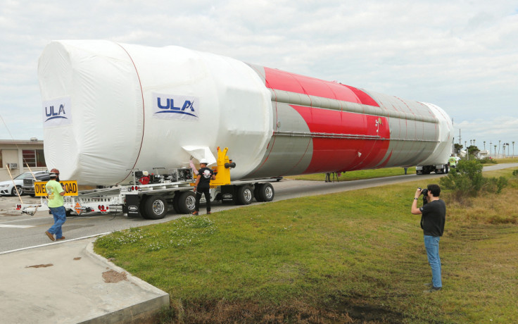 United Launch Alliance's next-generation Vulcan rocket is unloaded after it arrived in Cape Canaveral