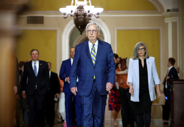 U.S. Senate Republicans hold weekly press conference at the U.S. Capitol Building in Washington