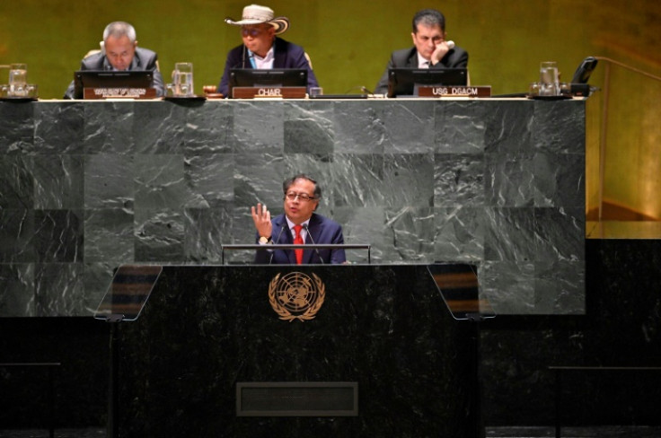 Colombia President Gustavo Petro (below), pictured in New York, has not reacted to the FARC dissidents' announcement of peace negotiations