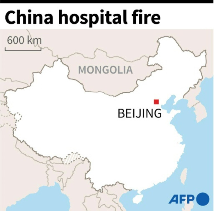 Map locating Beijing, where more than a dozen of people were killed in a hospital blaze on Apr 17