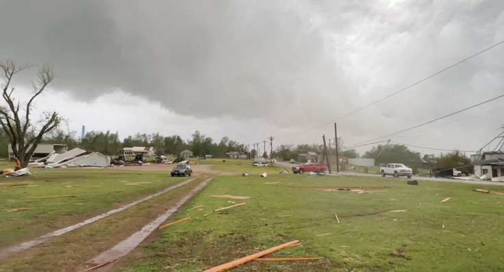 Rain-wrapped tornado in Cole, Oklahoma