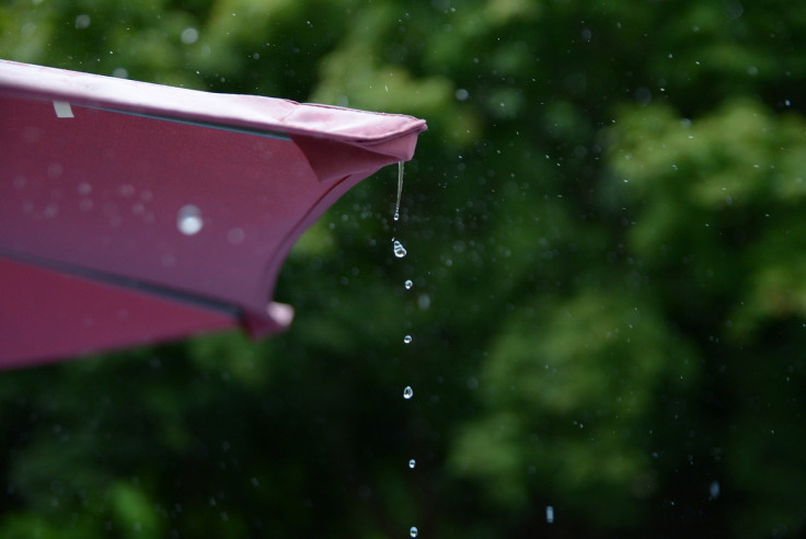 Rain on gutter