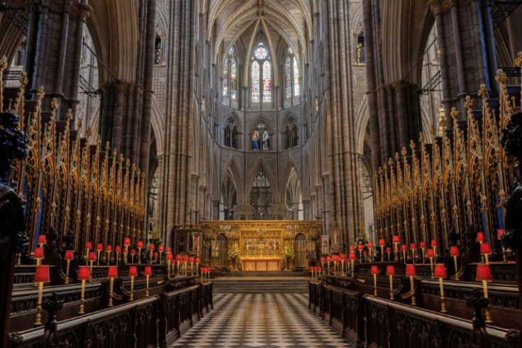 The service takes place at Westminster Abbey in central London