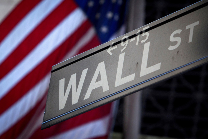 A Wall Street sign outside the New York Stock Exchange