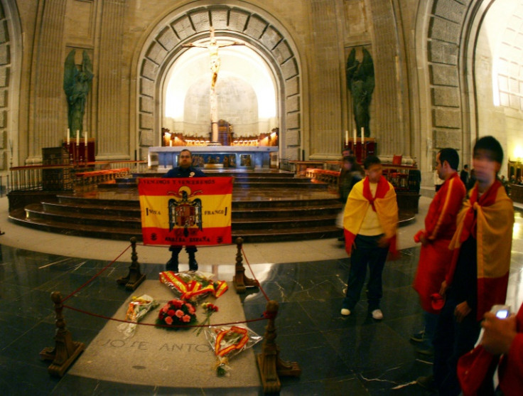 Jose Antonio Primo de Rivera's tomb is currently located by the altar inside a grandiose basilica in the Valley of the Fallen