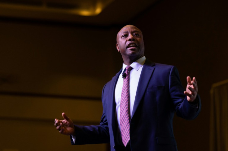 South Carolina's Senator Tim Scott, pictured in March 2023, wants to be America's first Black Republican US president
