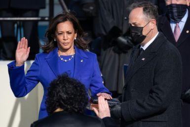 Kamala Harris is sworn in as the 49th US vice president by Supreme Court Justice Sonia Sotomayor