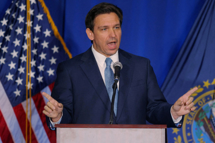 Florida Governor Ron DeSantis speaks in Manchester