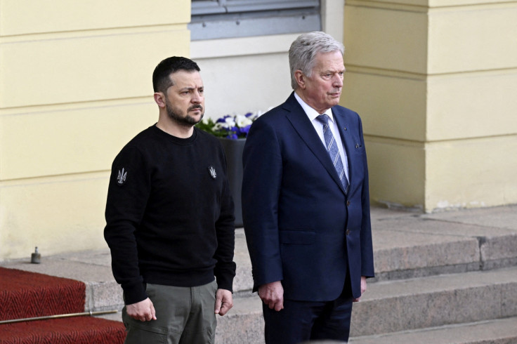 Ukraine's President arrives on a surprise visit to Finland, in Helsinki