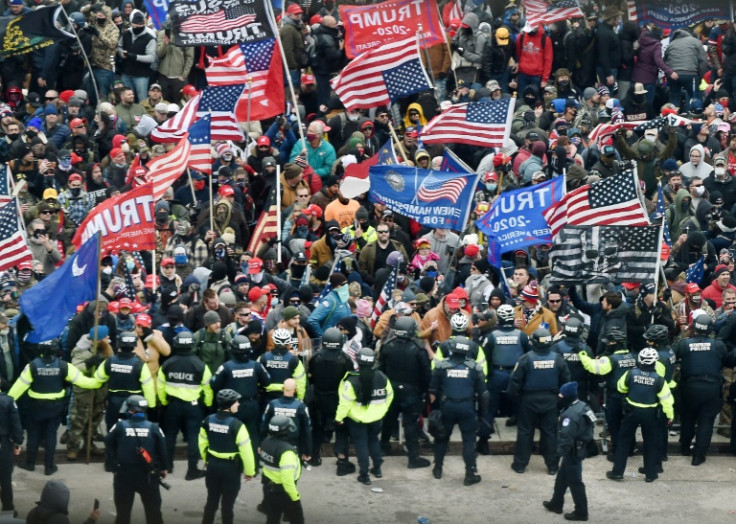 Trump supporters clash with police outside the US Capitol on January 6, 2021