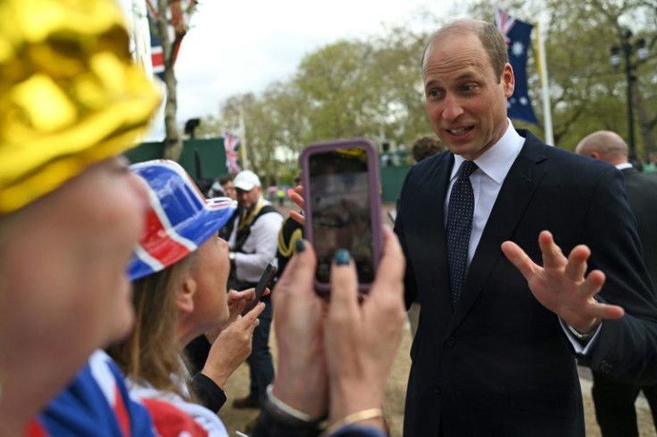 He was joined by his elder son Prince William