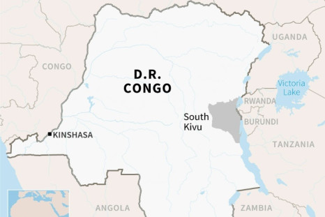 Map of Democratic Republic of Congo locating South Kivu