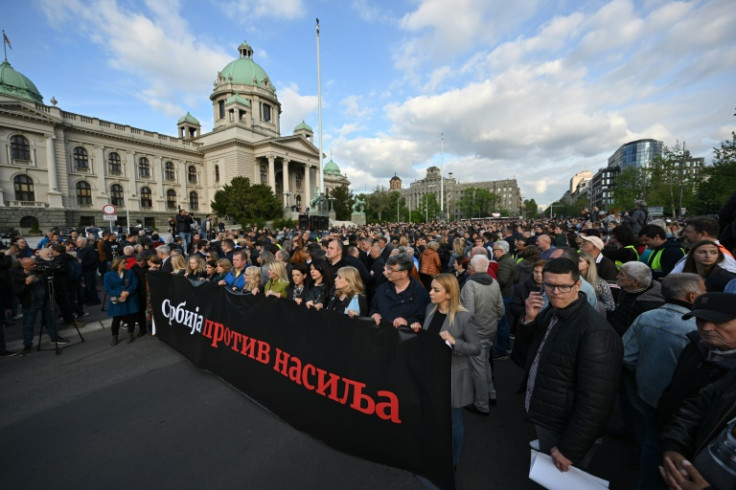 The protesters called for the resignation of a number of top officials