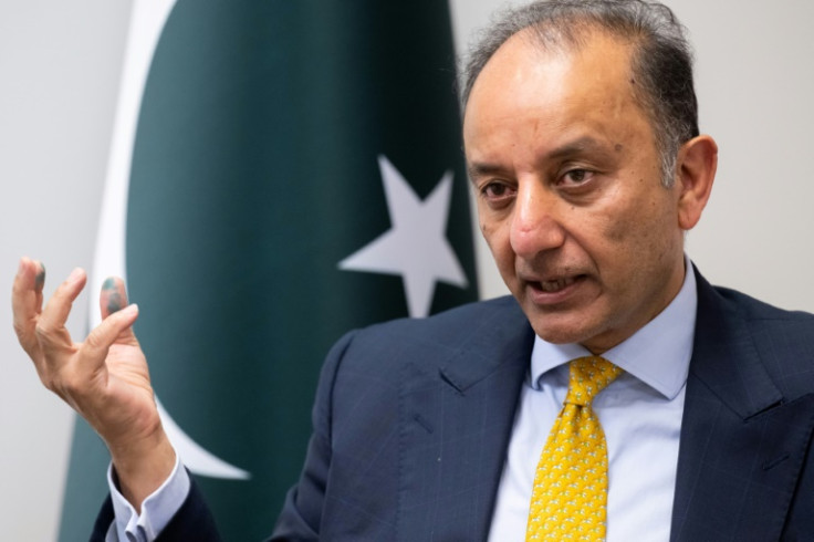 Pakistani Petroleum Minister Musadik Malik speaks during an interview with AFP at the Embassy of Pakistan in Washington, DC