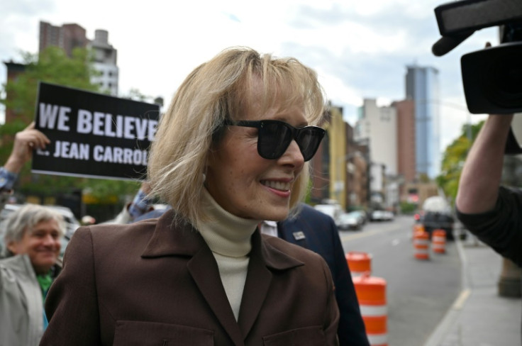 E. Jean Carroll arrives at Manhattan's federal court in New York City on May 9, 2023, as the jury deliberates in her lawsuit against Donald Trump