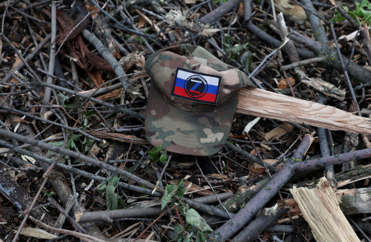 A Russian uniform is seen Russian positions after a fight near the front line city of Bakhmut