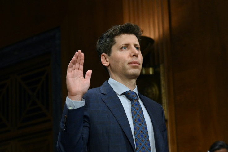 Samuel Altman, CEO of OpenAI, is sworn in during a Senate Judiciary Subcommittee on artificial intelligence