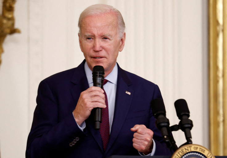 President Joe Biden speaks at the White House in Washington