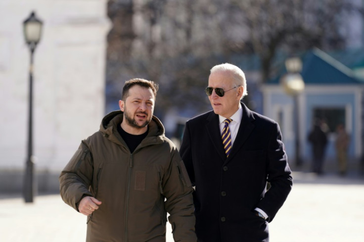 Biden visited Ukraine in February 2023, after hosting Ukrainian President Volodymyr Zelensky to a White House visit a few months prior