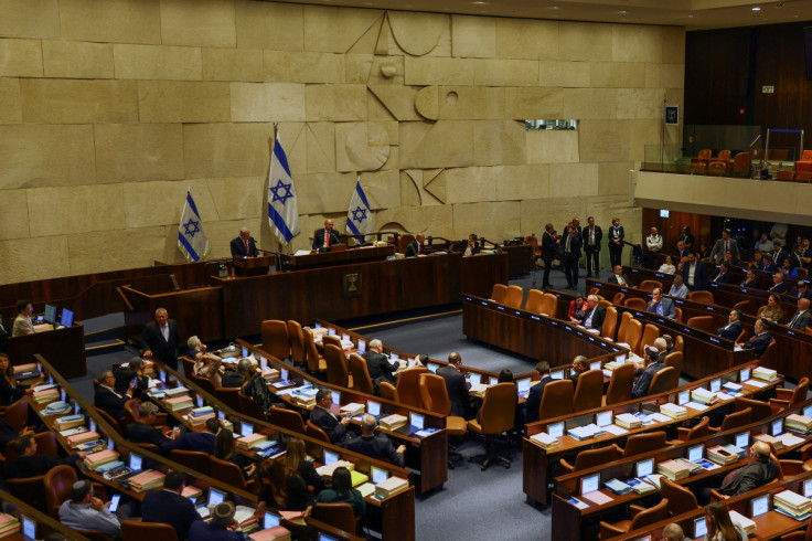 Israeli Prime Minister Benjamin Netanyahu attends a meeting at the Knesset
