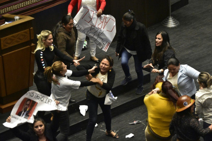 Rival Bolivian lawmakers came to blows on the floor of parliament on May 23, 2023