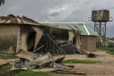 A torched house in central Nigeria. Violence in the country surged after a brief lull during elections