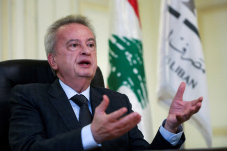 Lebanon's Central Bank Governor Riad Salameh speaks during an interview in Beirut