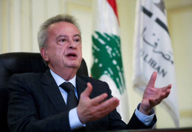 Lebanon's Central Bank Governor Riad Salameh speaks during an interview in Beirut