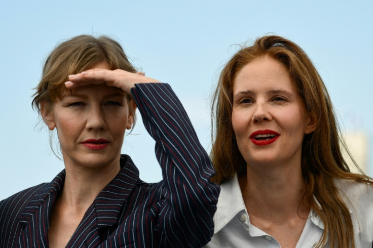Sandra Hueller and Justine Triet at Cannes in 2023 for their Palme-winning 'Anatomy of a Fall'