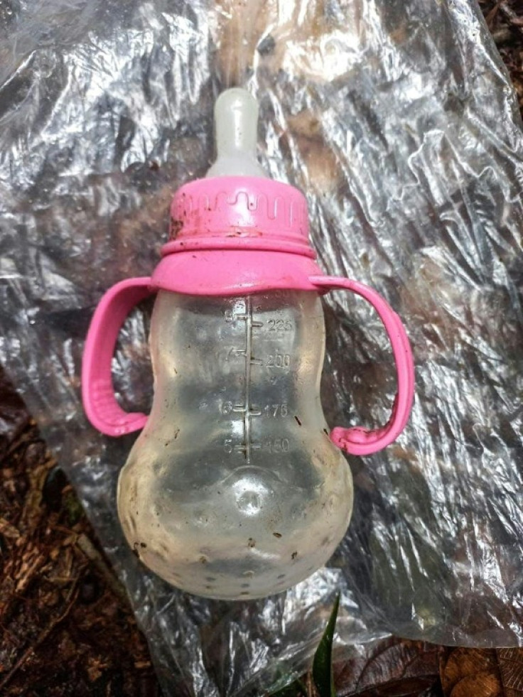 The search team had found a baby bottle in the jungle