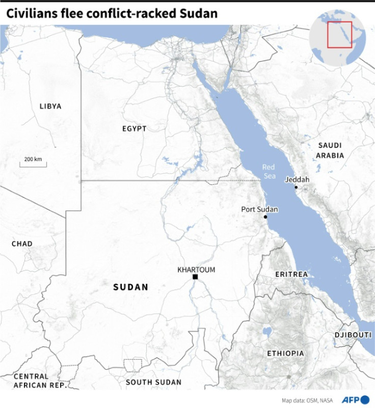 Map of Sudan and neighbouring countries