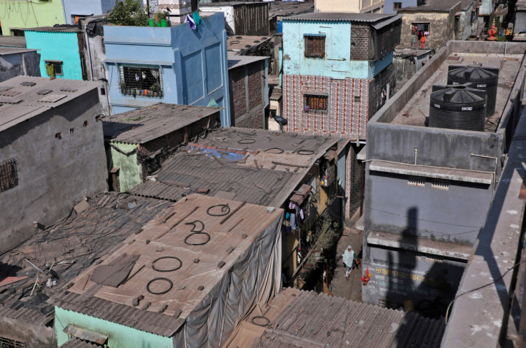 A view shows a cluster of houses at a slum area in Mumbai